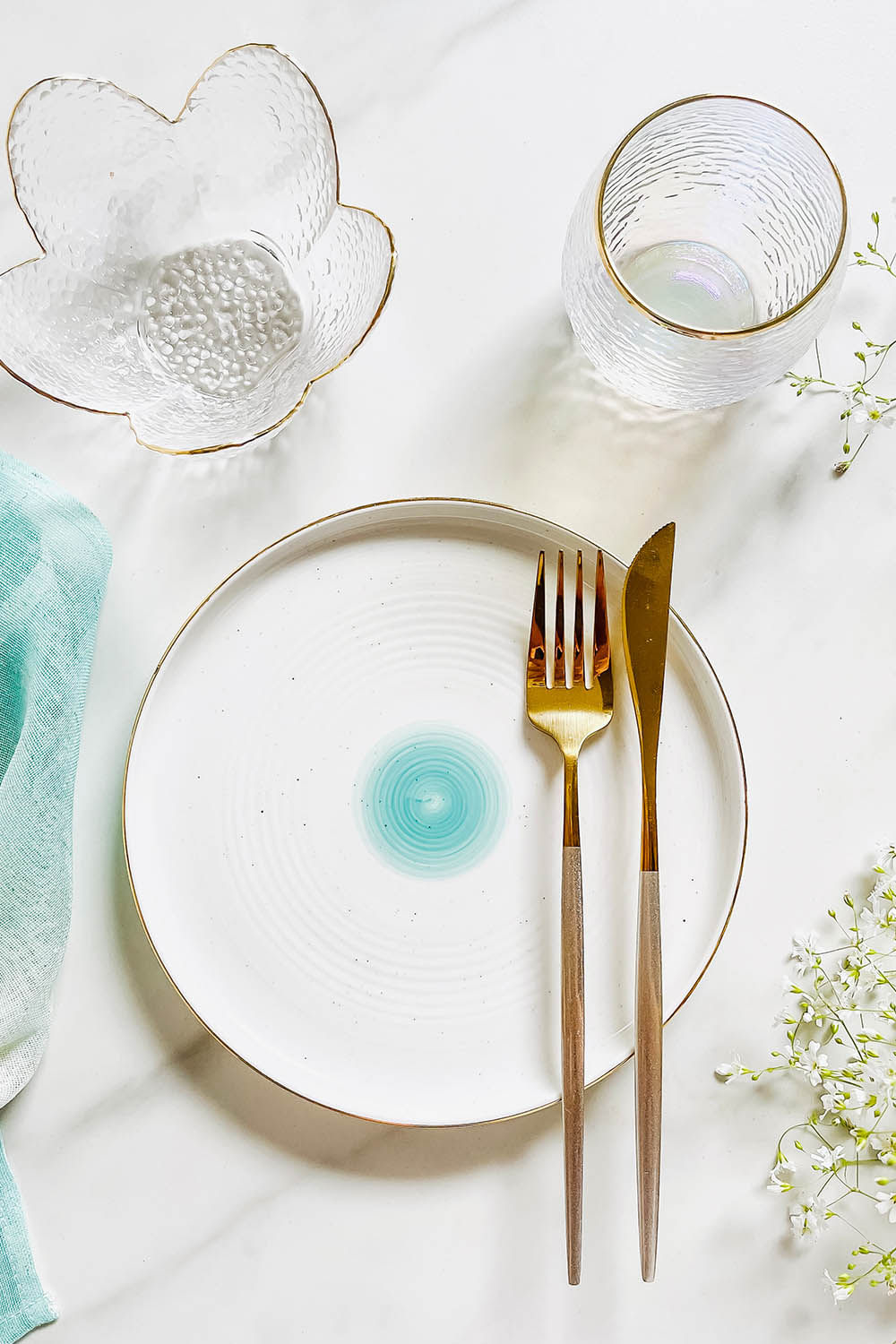 PRATO RASO DE SOBREMESA BOTÂNICA AZUL