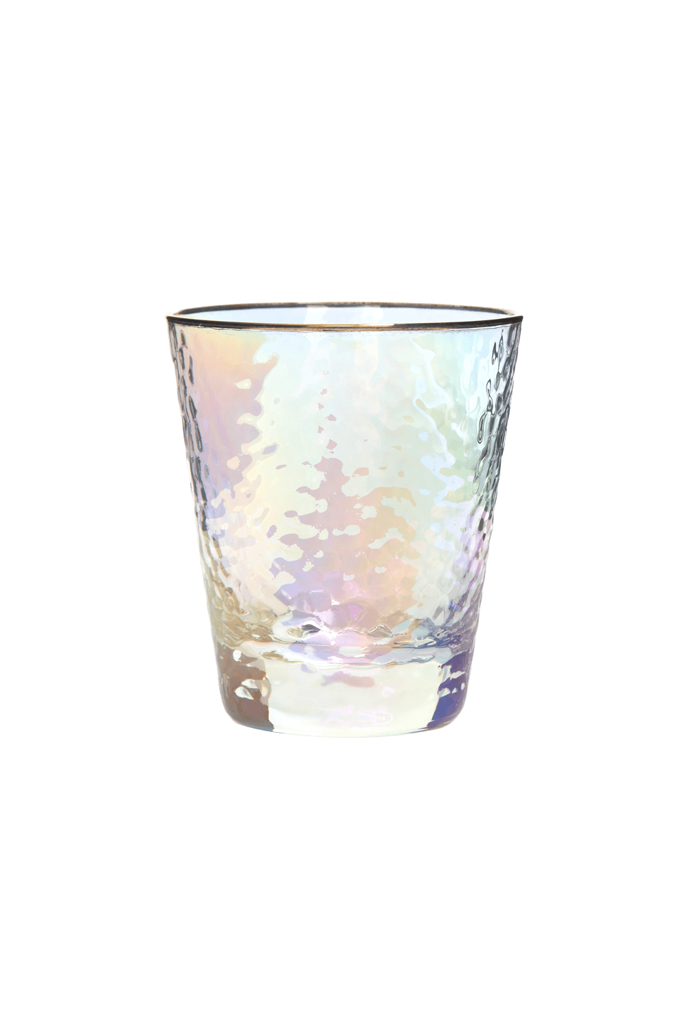 Copo borda dourada médio sopro furta cor cristal