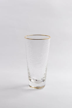 COPO LONGO BORDA DOURADA SOPRO CRISTAL