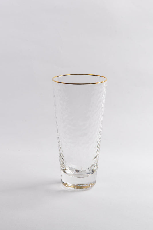 COPO LONGO BORDA DOURADA SOPRO CRISTAL