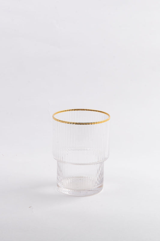 COPO CANELADO BAIXO SOPRO CRISTAL