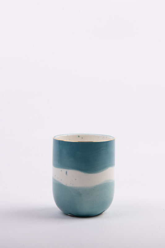 COPO PORCELANA AQUARELA TURQUESA
