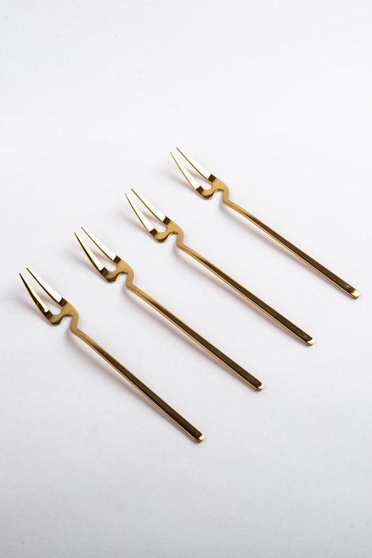 SET DE GARFOS PARA SOBREMESA
 DOURADO