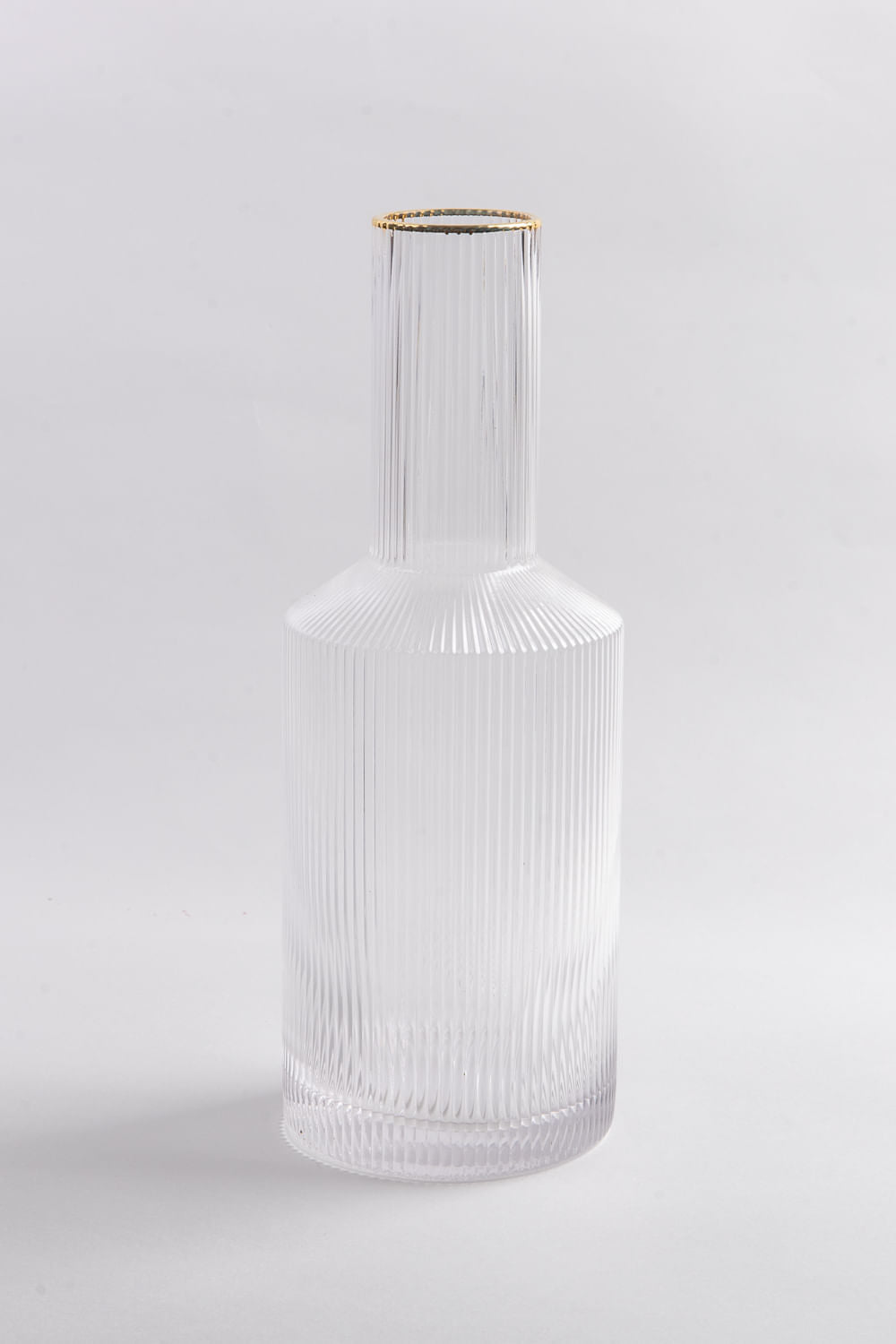 JARRA CANELADA BORDA DOURADA SOPRO CRISTAL