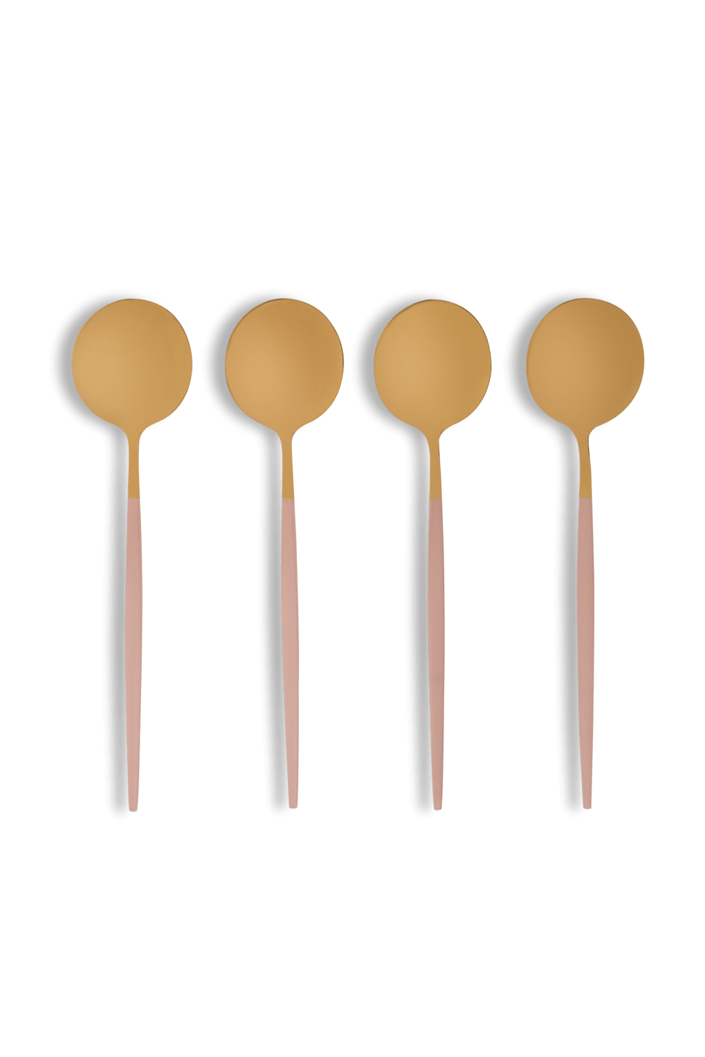 JOGO DE COLHERES PARA SOBREMESA SLIM ROSA/DOURADO