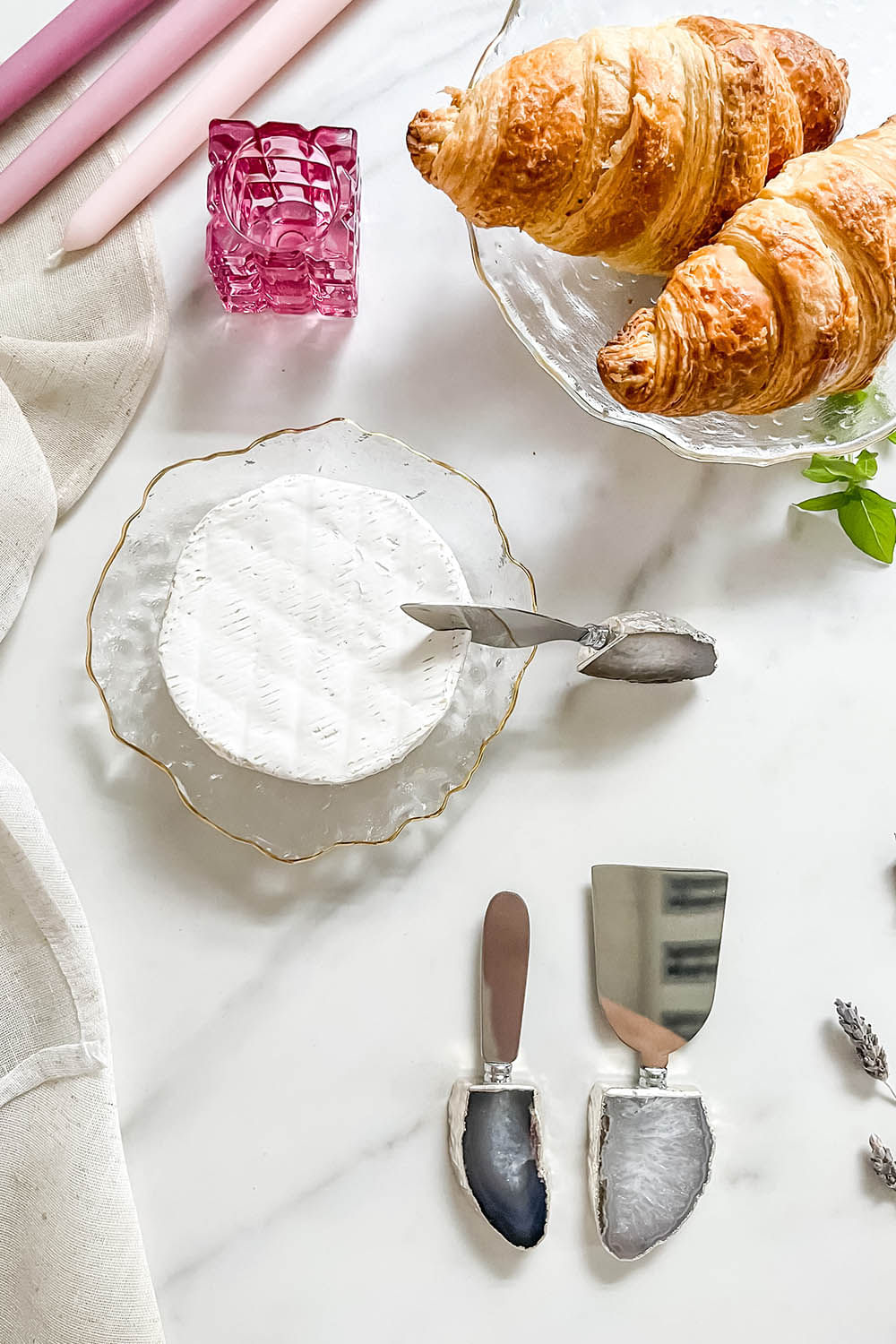 PRATO DE SOBREMESA BORDA DOURADA SOPRO CLEAR GOLD