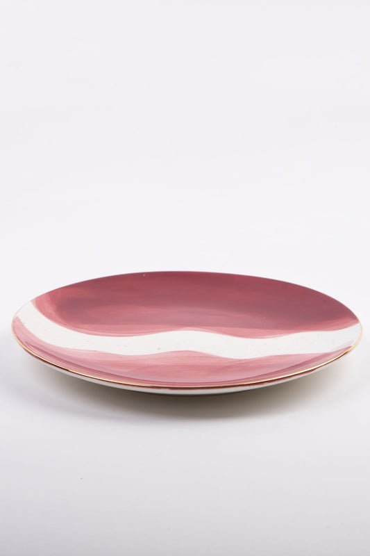 PRATO PORCELANA AQUARELA  MARSALA