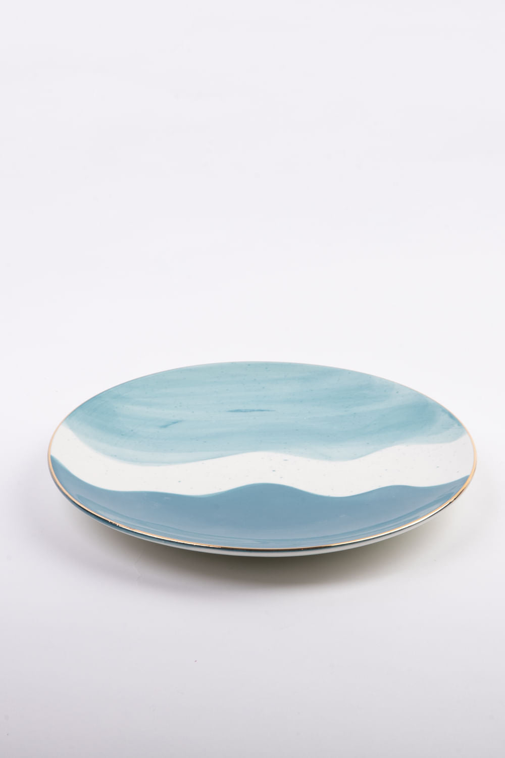 PRATO PORCELANA AQUARELA TURQUESA