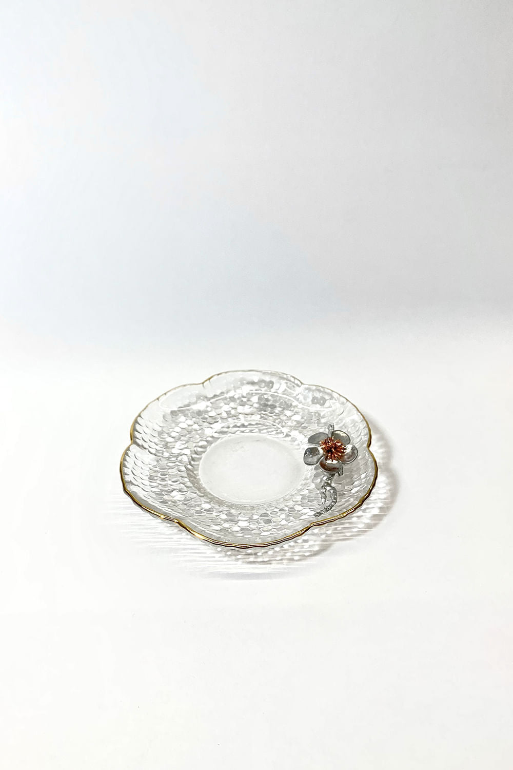 PIRES VIDRO BORDA DOURADA SOPRO CRISTAL