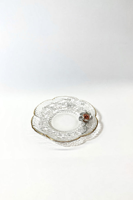 PIRES VIDRO BORDA DOURADA SOPRO CRISTAL