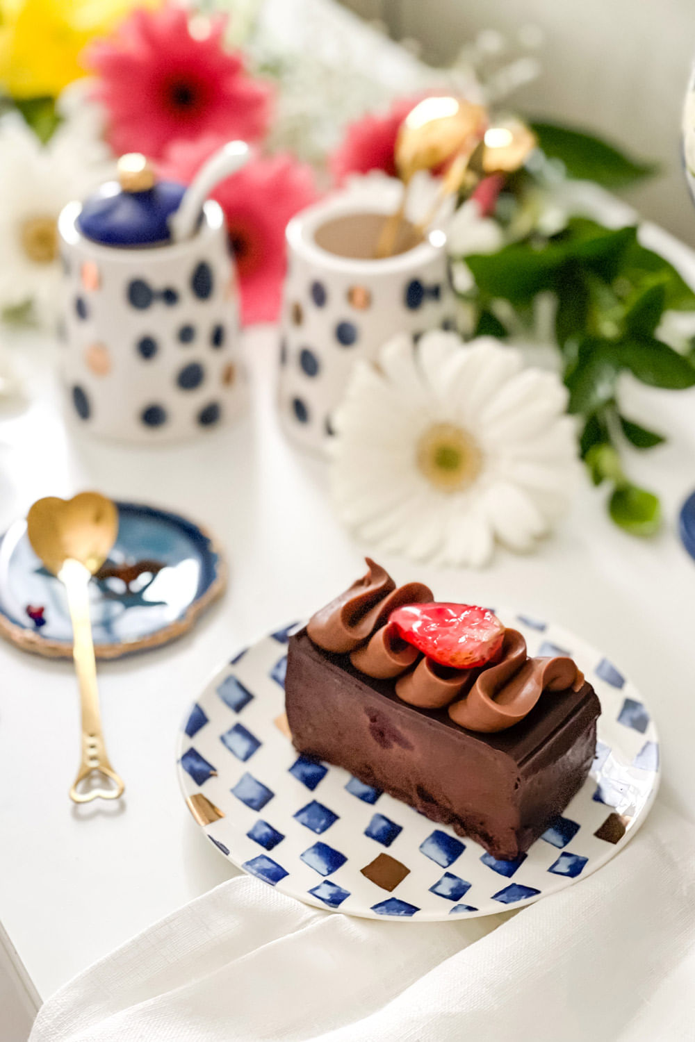 PRATO DE SOBREMESA LOSANGO MEDITERRÂNEO
 AZUL