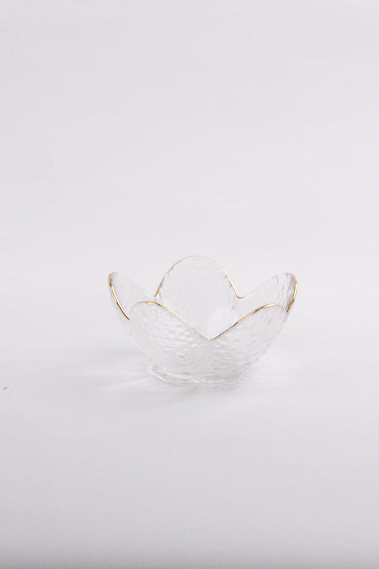 MINI BOWL FLOR BORDA DOURADA SOPRO CLEAR GOLD