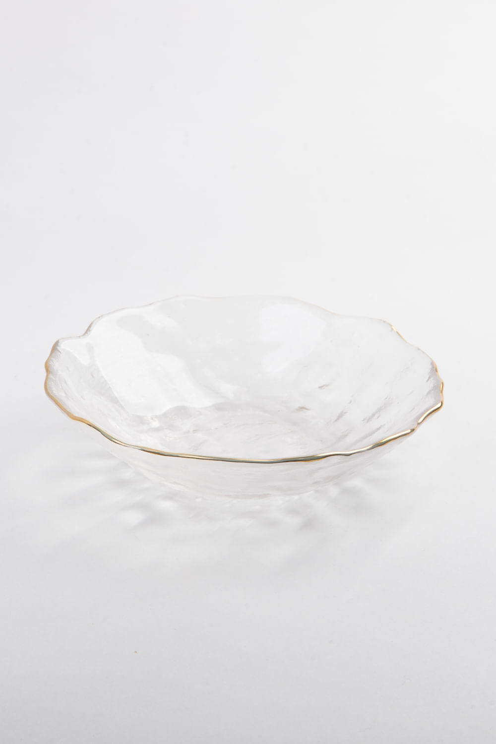 PRATO FUNDO DE SOBREMESA SOPRO CLEAR GOLD