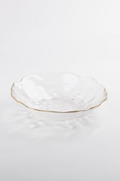 PRATO FUNDO DE SOBREMESA SOPRO CLEAR GOLD