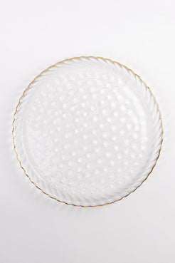 SOUSPLAT MÉDIO BORDA DOURADA SOPRO CLEAR GOLD