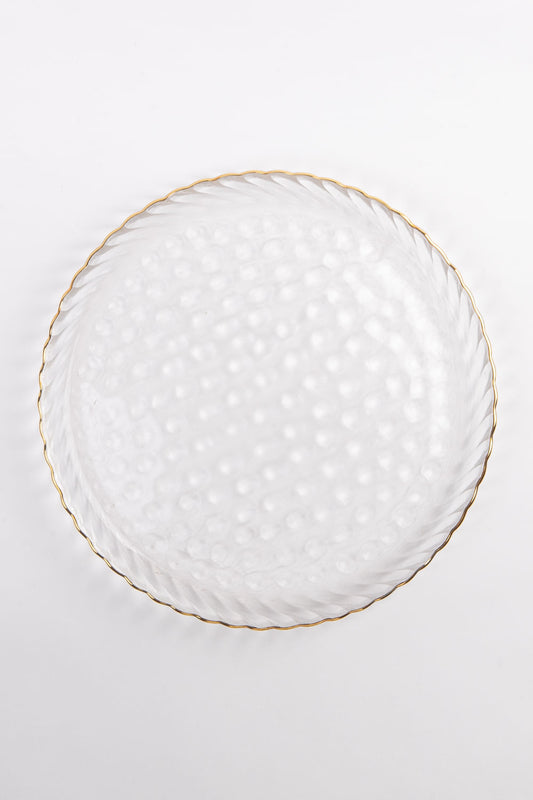 SOUSPLAT MÉDIO BORDA DOURADA SOPRO CLEAR GOLD