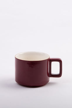 CANECA BAIXA PORCELANA AQUARELA MARSALA