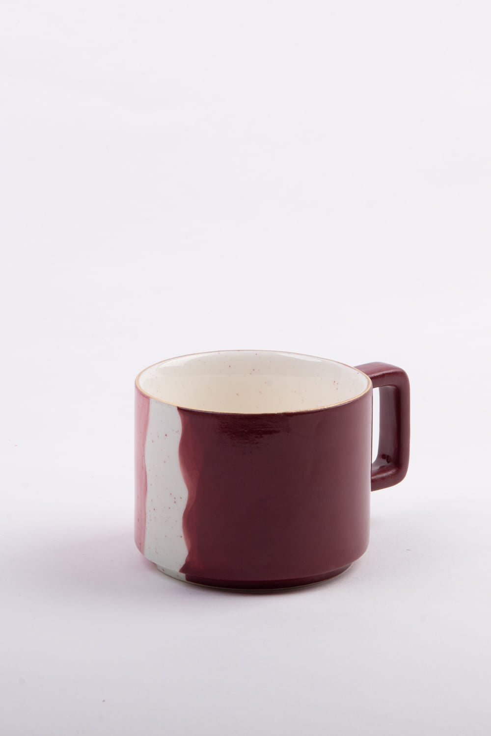 CANECA BAIXA PORCELANA AQUARELA MARSALA