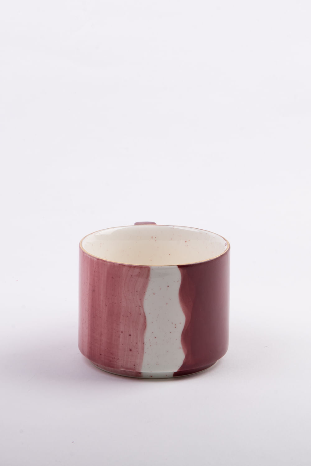 CANECA BAIXA PORCELANA AQUARELA MARSALA