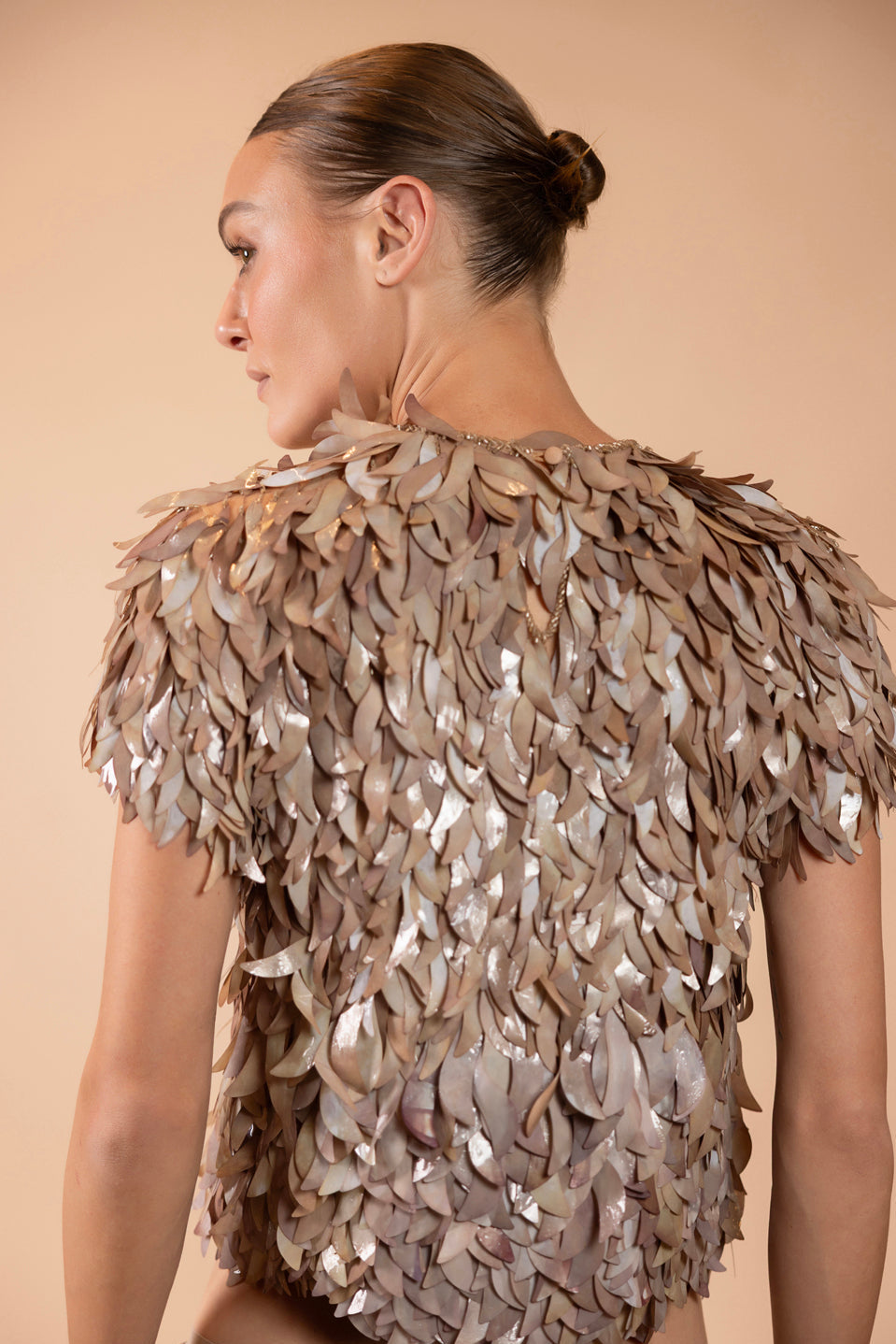 TOP TULE  BRONZE MARROM
