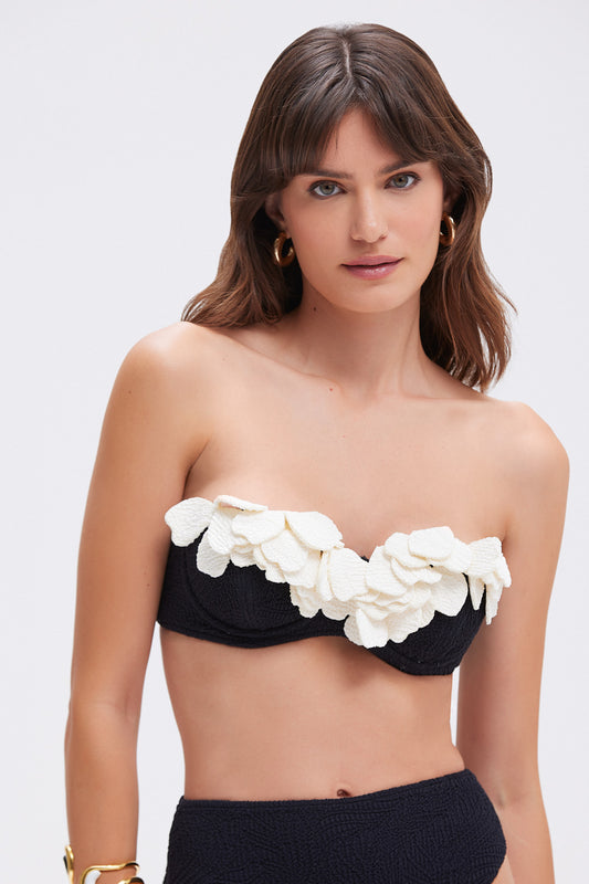 TOP DE BIQUINI BREEZE JACQUARD PRETO