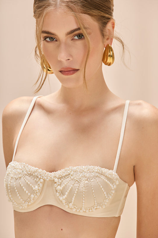 TOP DE BIQUINI GOLDEN DUNE LYCRA OFF WHITE