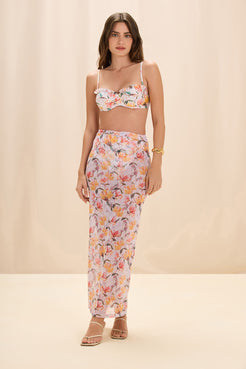 SAIA MIDI HONEY FLOWER OFF WHITE