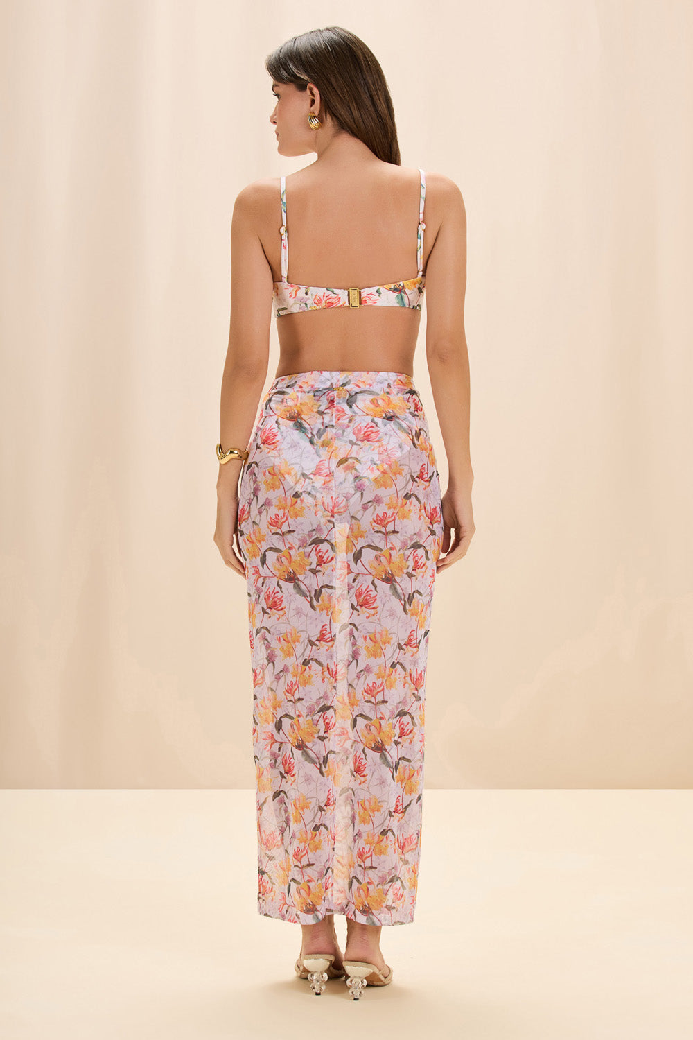 SAIA MIDI HONEY FLOWER OFF WHITE
