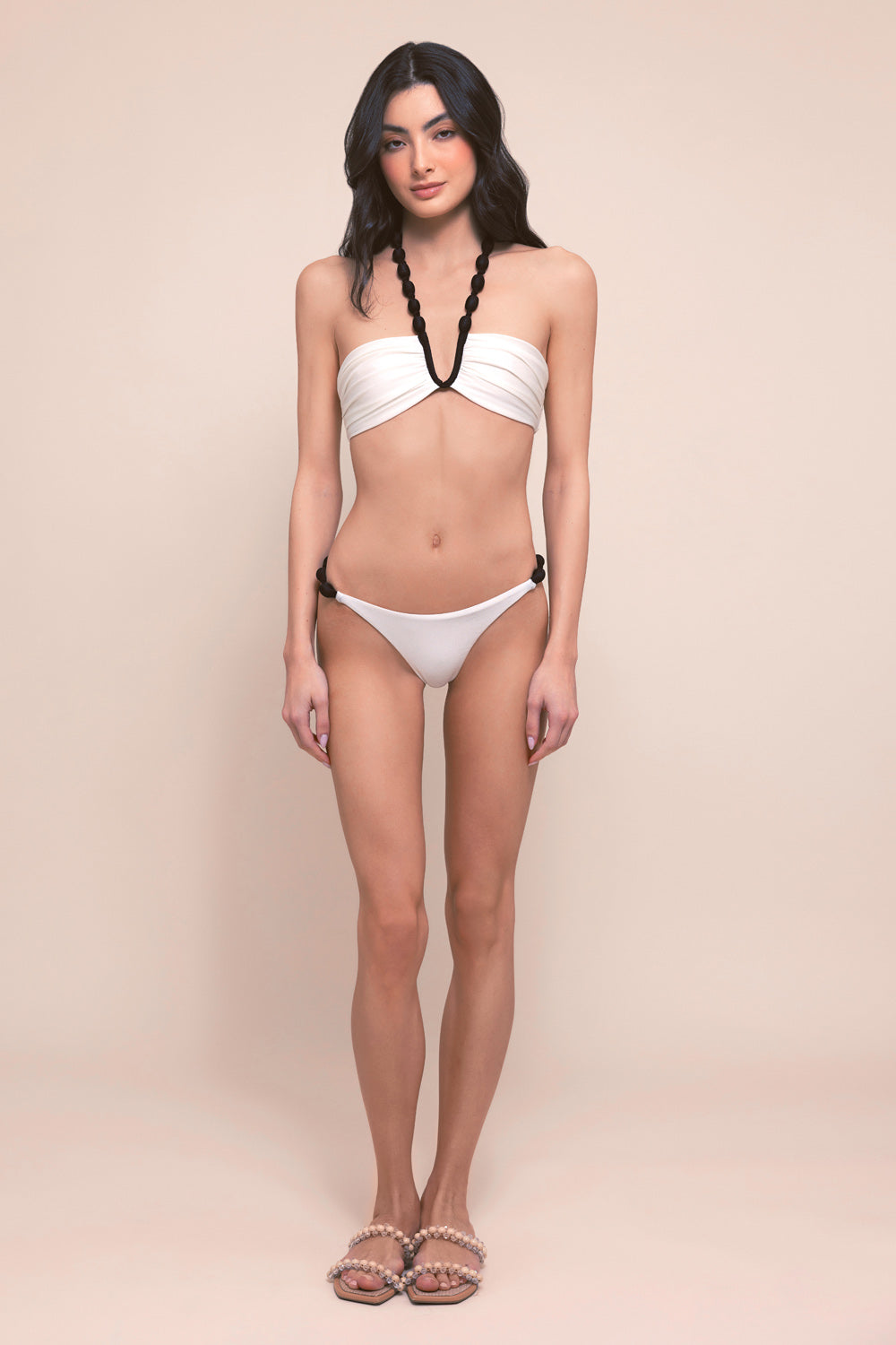 TOP DE BIQUINI MIDNIGHT BLOOM LYCRA OFF WHITE