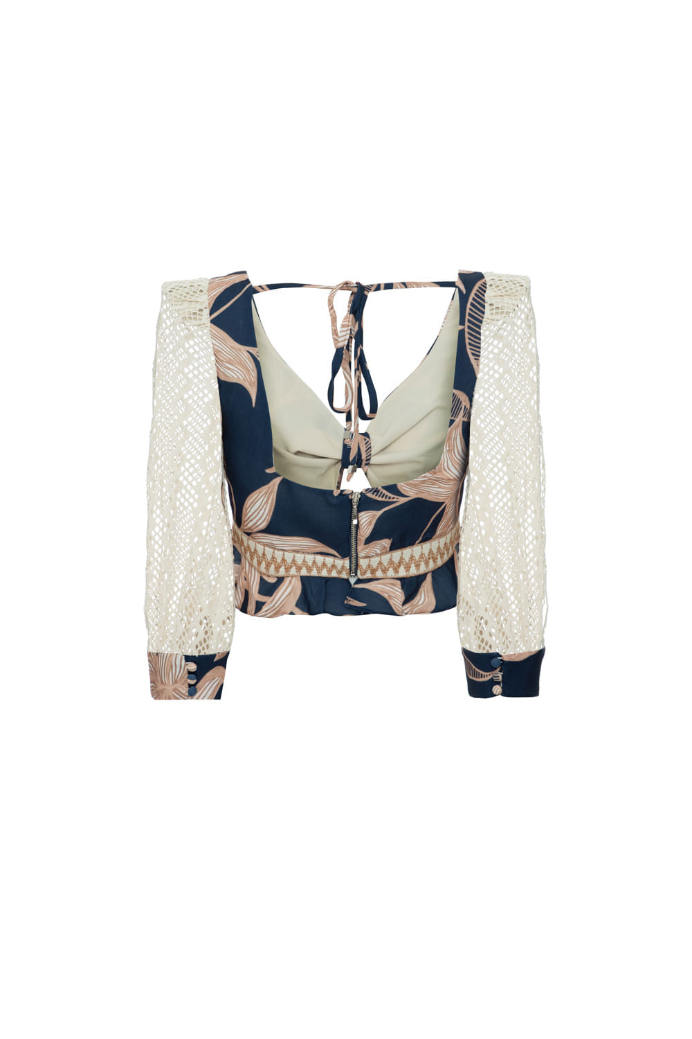 TOP MANGA TELA STARGAZER AZUL MARINHO