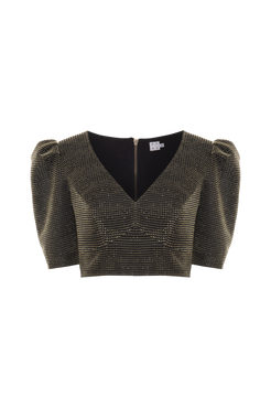 TOP TULE LUREX GLOWING DOURADO