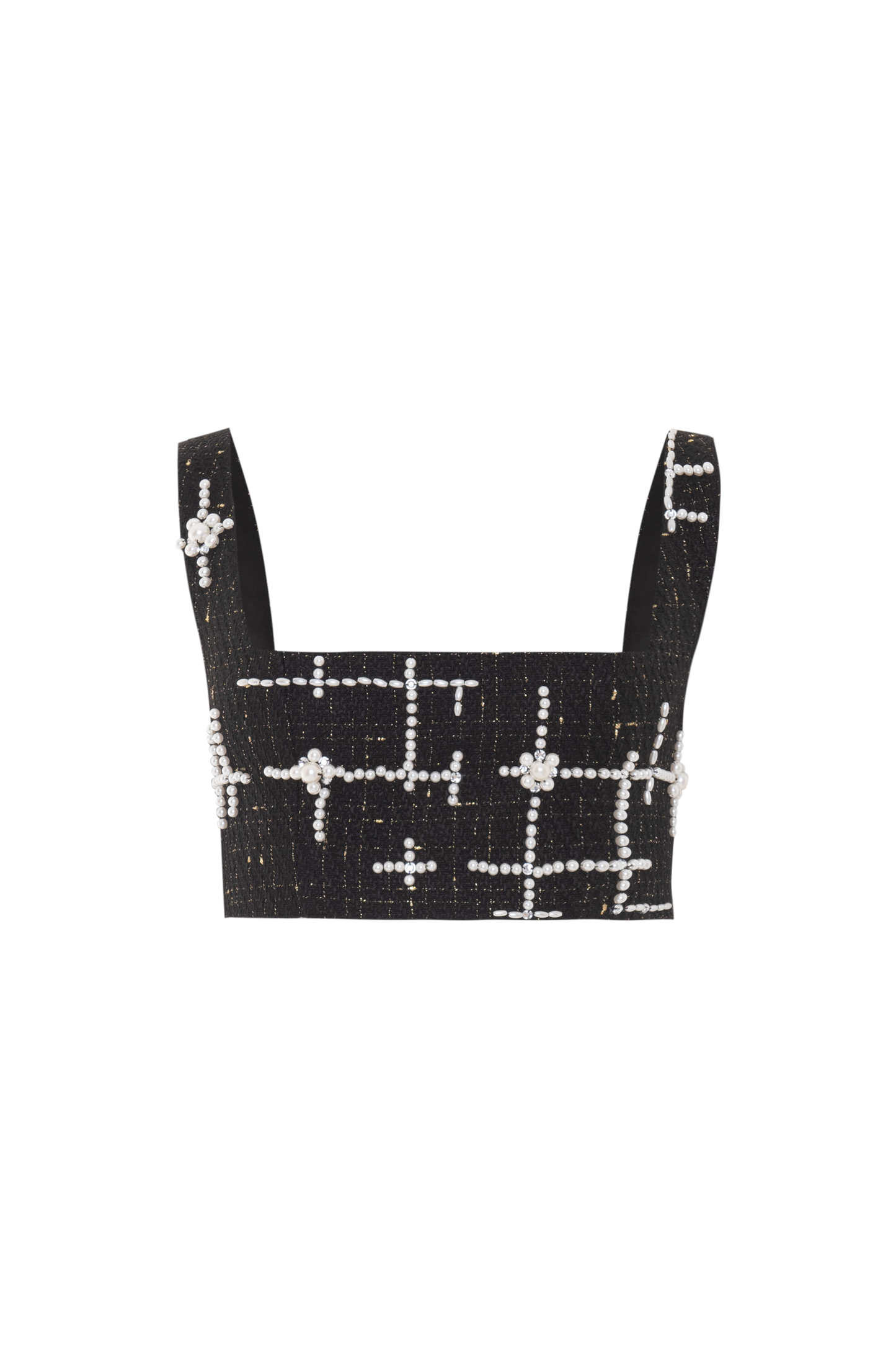 TOP PEARL TWEED PRETO