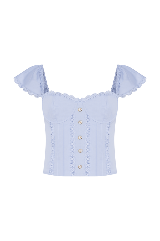 TOP TRICOLINE BRUMA AZUL CLARO