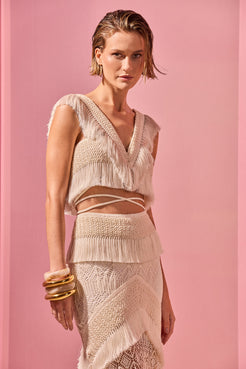 TOP SAMBA FRINGE OFF WHITE