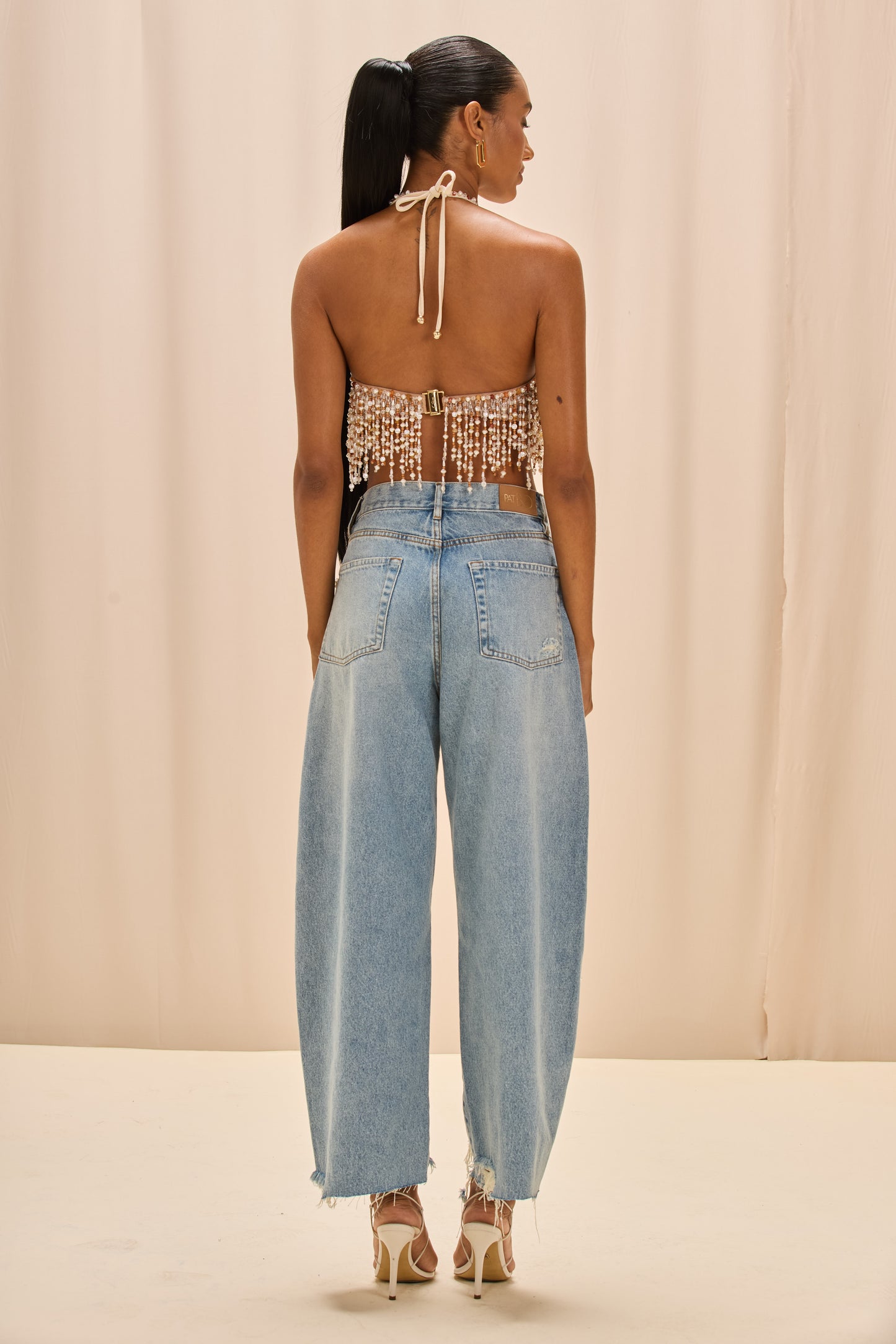 TOP PEARL DUST EMBROIDERY OFF WHITE