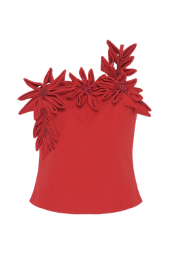 TOP CREPE DHALIA VERMELHO