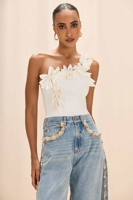 TOP CREPE DHALIA OFF WHITE