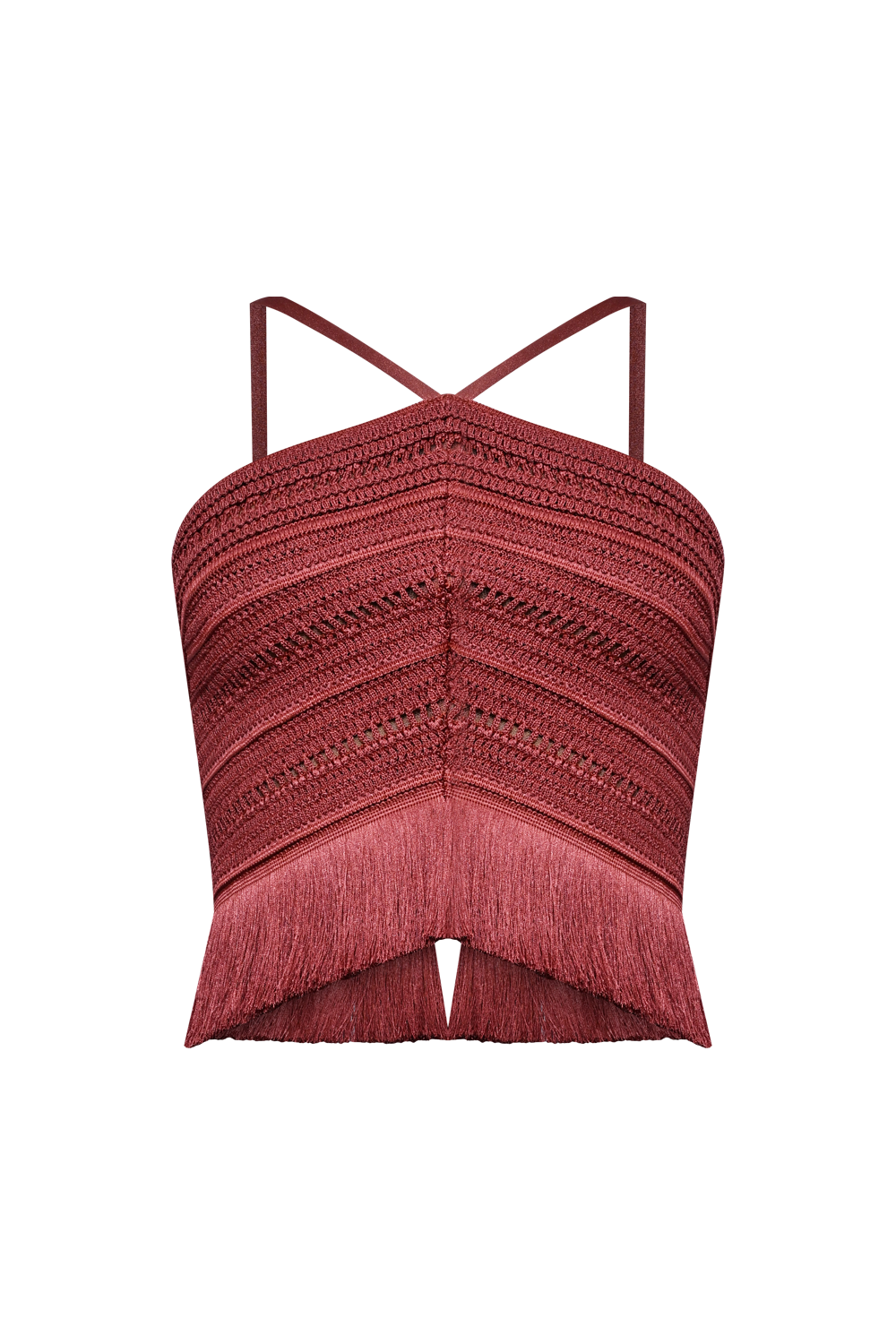 TOP AMBER FRINGE MARROM