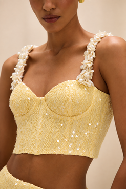 TOP IARA CROCHET AMARELO