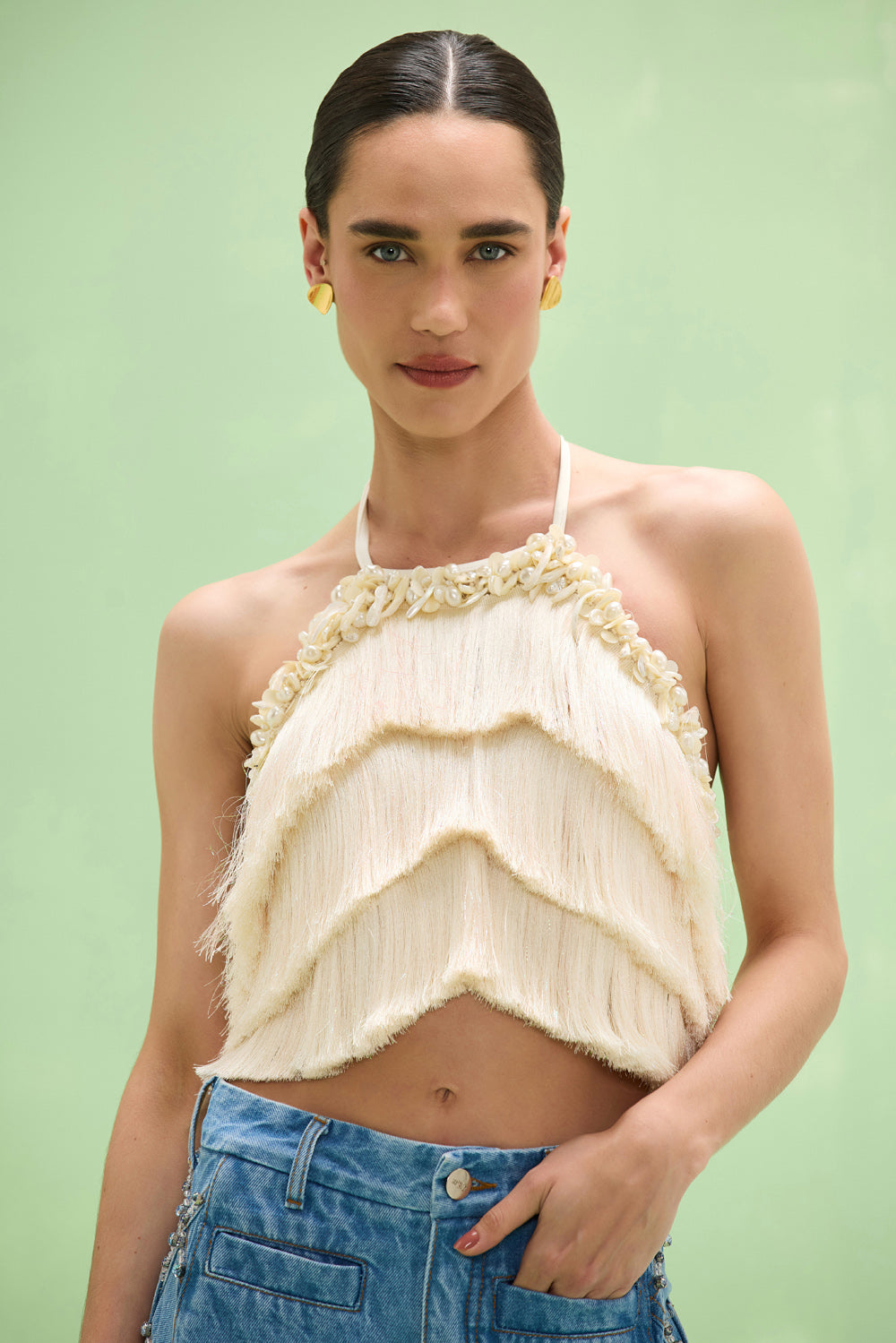 TOP ZUZU FRINGE OFF WHITE