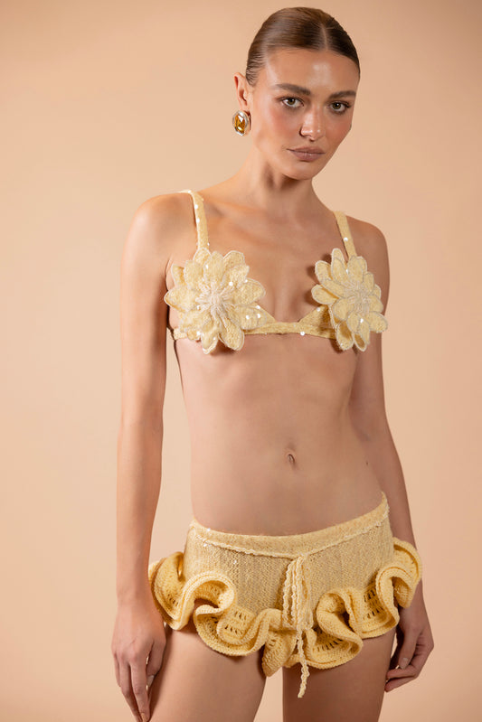 TOP IARA CROCHET AMARELO