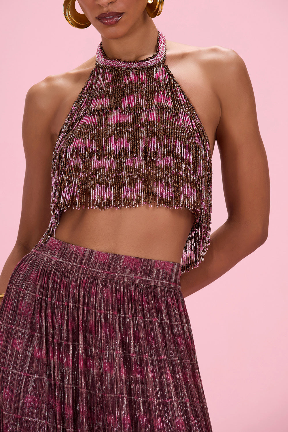 TOP ROSE MIRAGE LUREX MARROM
