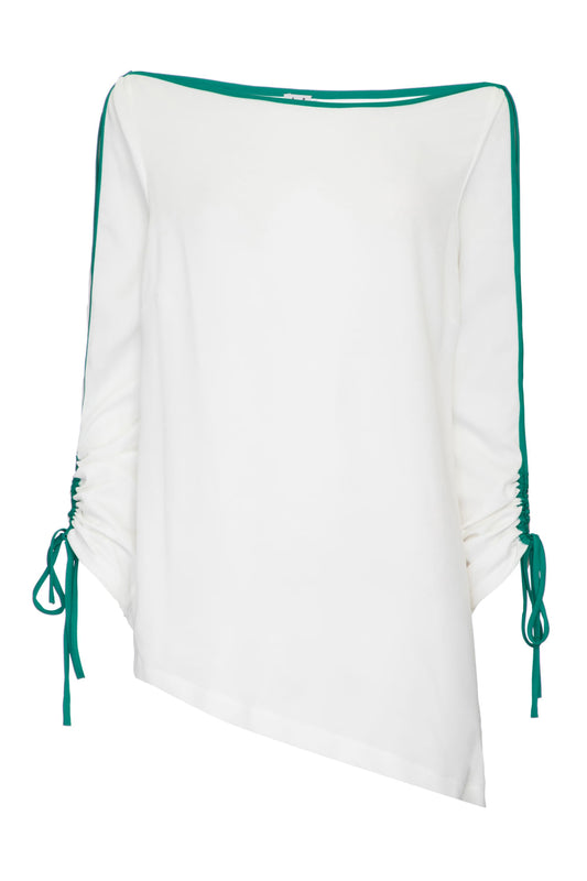 Blusa manga franzida off white
