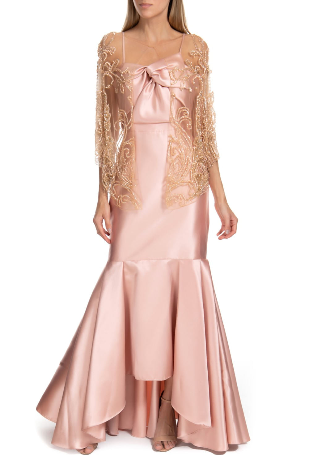 BLUSA TULE BORDADA DOURADO