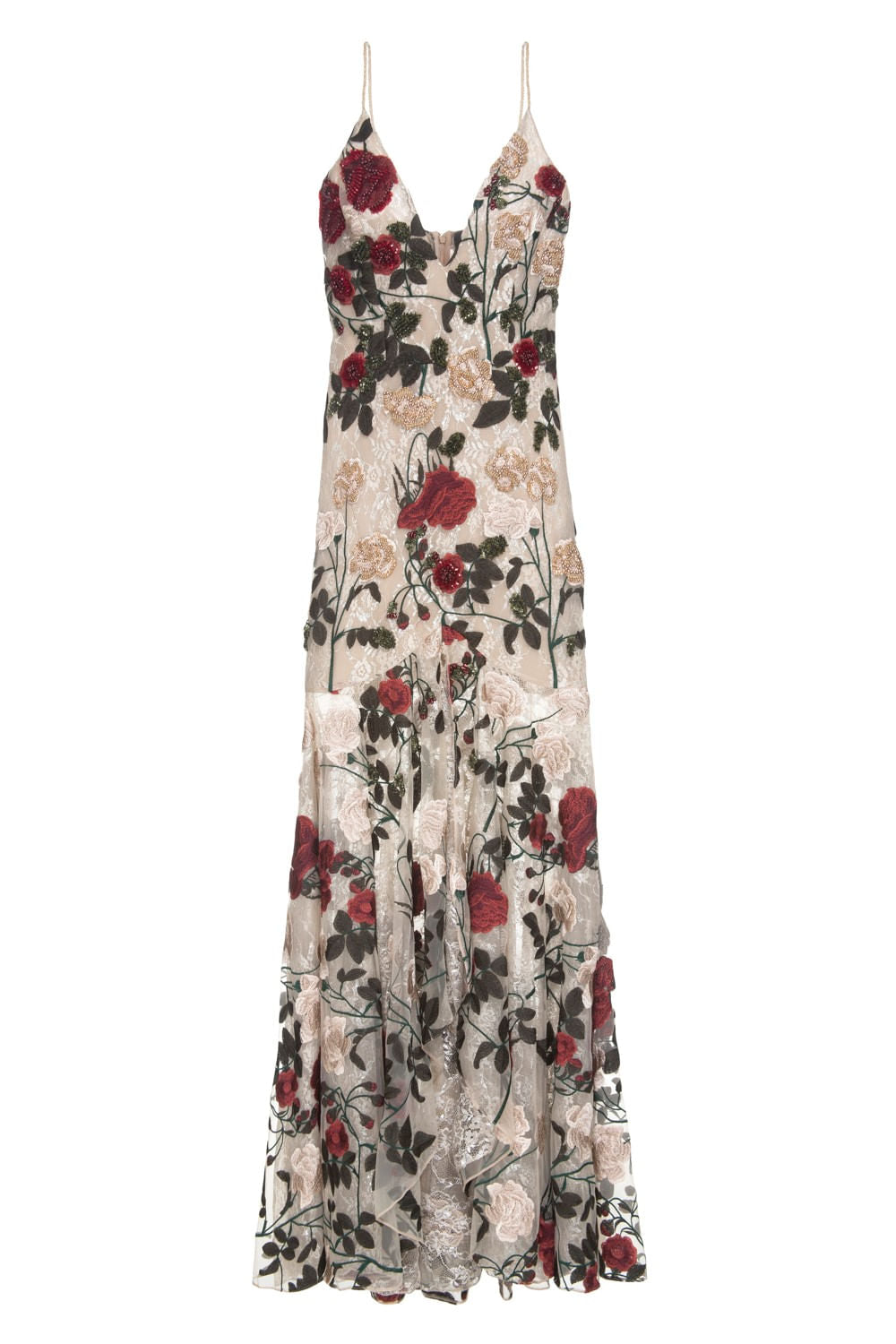 VESTIDO LONGO FLORAL  OFF WHITE
