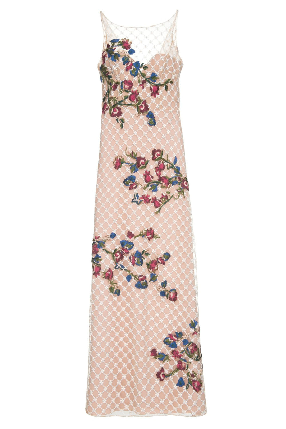VESTIDO LONGO TELA BORDADA OFF WHITE