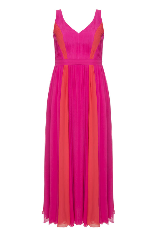 VESTIDO FAIXAS BICOLOR UNICA