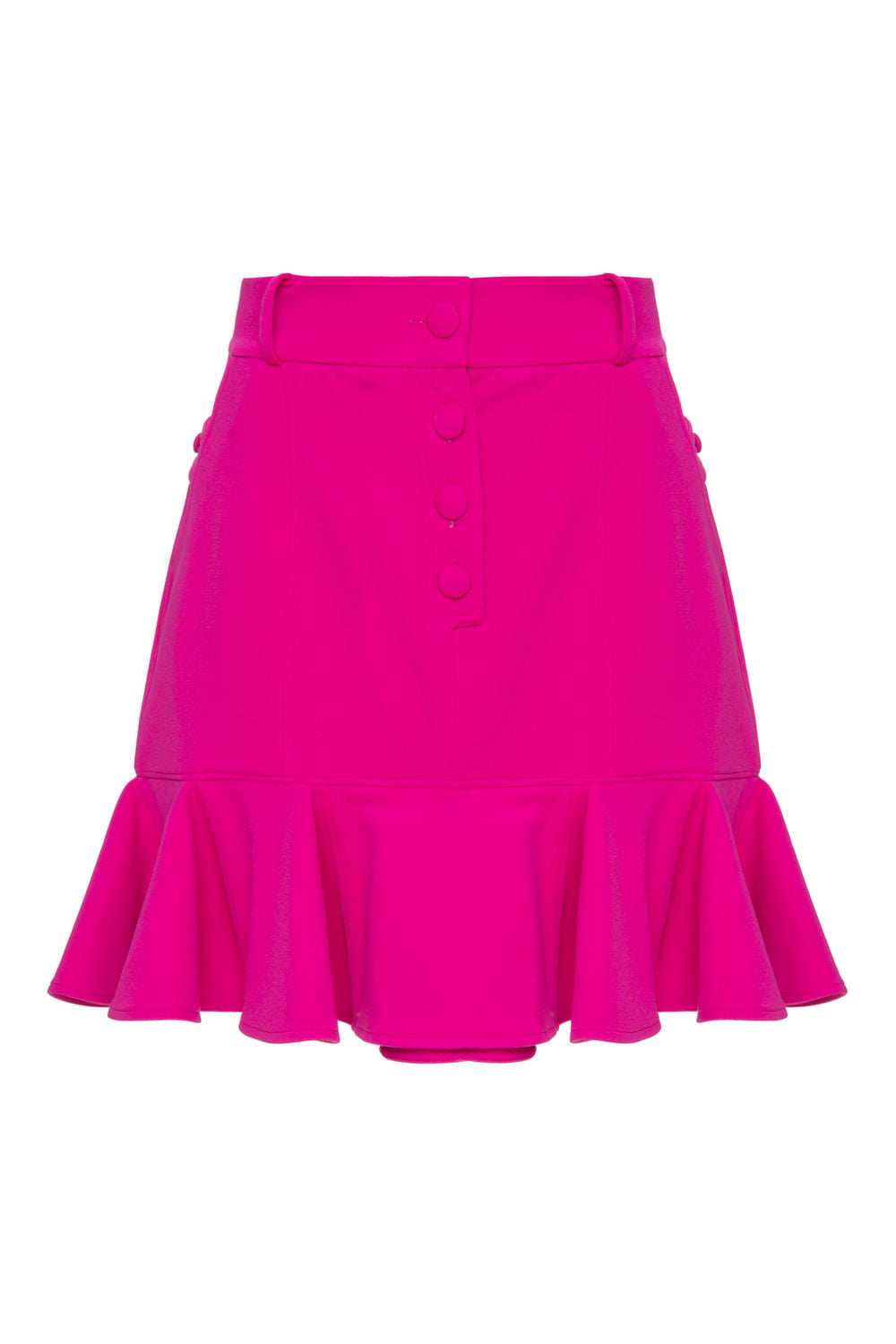 SAIA CURTA BABADO PINK