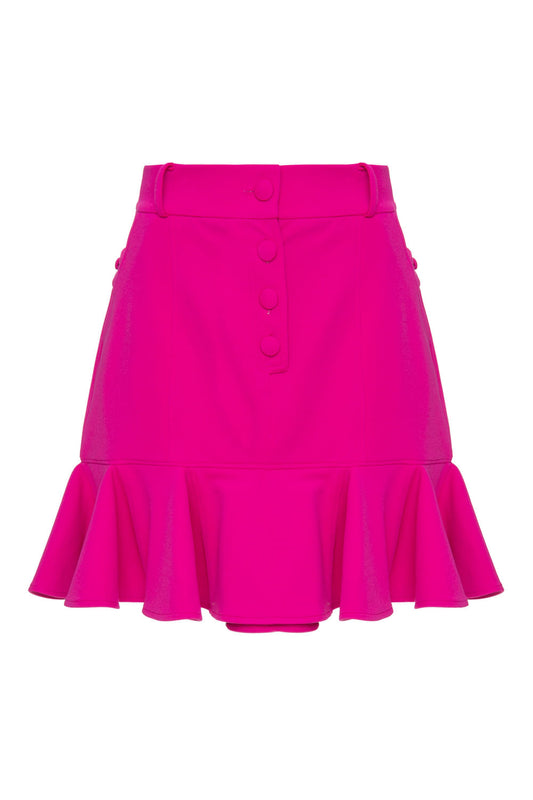 SAIA CURTA BABADO PINK