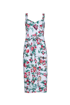 VESTIDO MÍDI JARDIM DAS ROMÃS OFF WHITE
